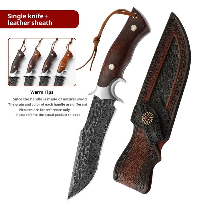 Damascus VG10 Steel Field Survival Knife – Tactical Outdoor Cutter with Holster for Camping, Hiking & Preparedness