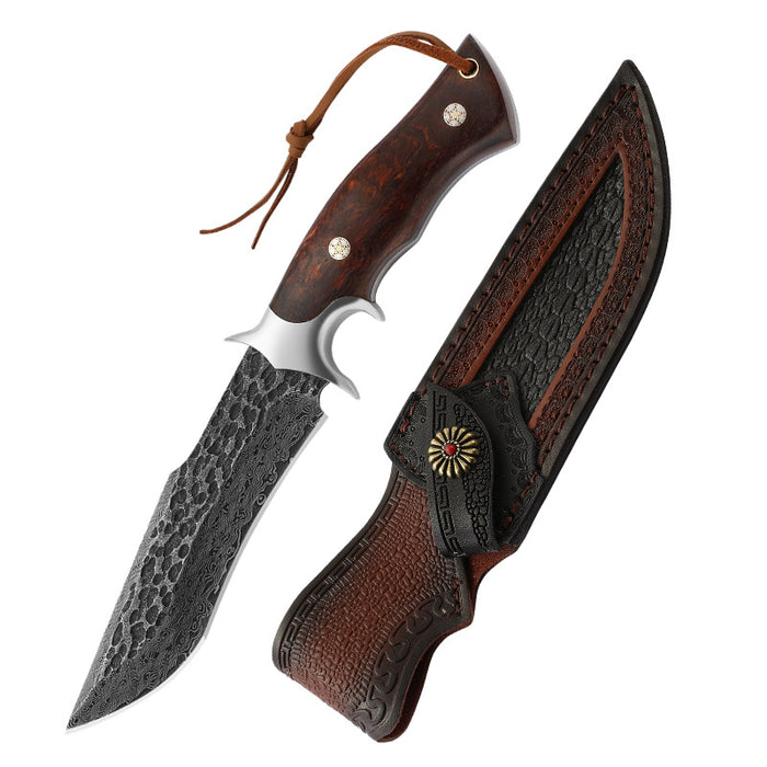 Damascus VG10 Steel Field Survival Knife – Tactical Outdoor Cutter with Holster for Camping, Hiking & Preparedness