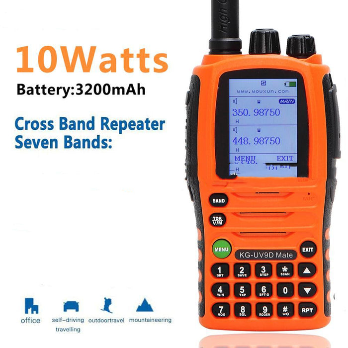 10W High Power Walkie Talkie Long Range – Aviation Frequency Two-Way Radio with Flashlight, Emergency Charging & Survival Features