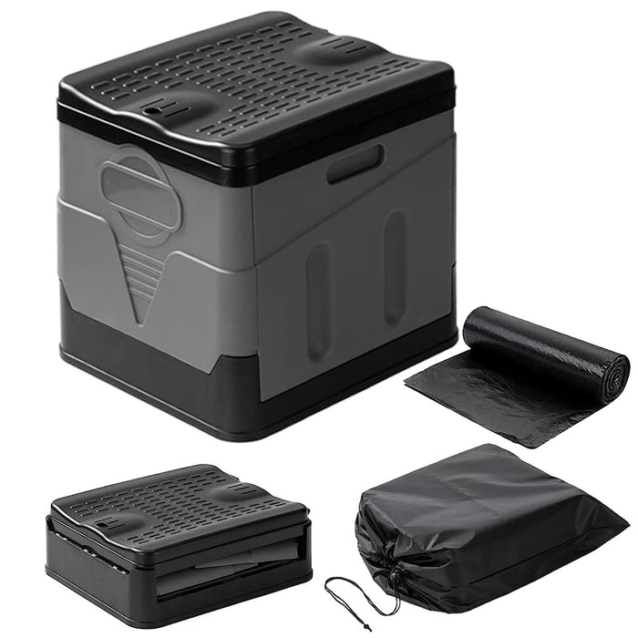 Portable Collapsible Toilet with Handbag & Lid – Compact Emergency Toilet for Camping, Travel & Preparedness