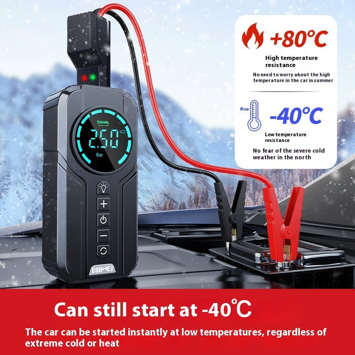Multifunction Car Emergency Jump Starter & Inflator – Portable 12V Vehicle Power Supply for Roadside Safety & Preparedness