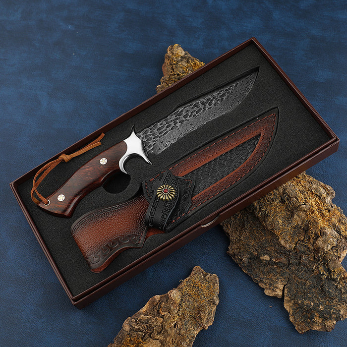 Damascus VG10 Steel Field Survival Knife – Tactical Outdoor Cutter with Holster for Camping, Hiking & Preparedness