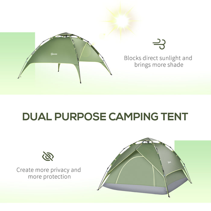 3 Man Camping Tent Automatic Pop Up Tent Portable Double Layer For Festival Hiking Family Travel Shelter