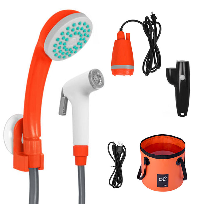 USB Rechargeable Portable Camping Shower – Electric Outdoor Shower Pump for Travel, Garden & Emergency Preparedness
