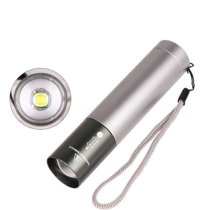 USB Rechargeable T6 LED Flashlight – 3-Mode Adjustable Zoom Tactical Torch for Camping, Emergency & Outdoor Use