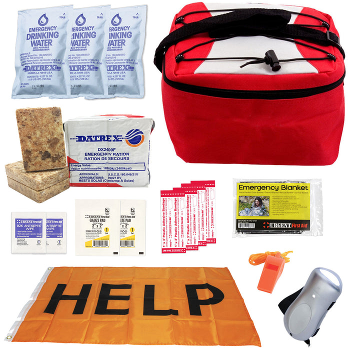 72-Hour Emergency Commuter Kit: Compact Roadside & Office Survival Bag with 5-Year Shelf Life Food, Water & SOS Signal Flag
