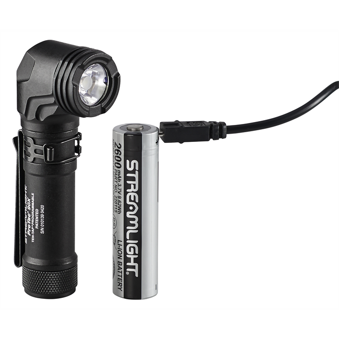 Streamlight ProTac 90X Right-Angle Tactical Flashlight – 1000 Lumen Multi-Fuel USB Rechargeable EDC Light with Holster