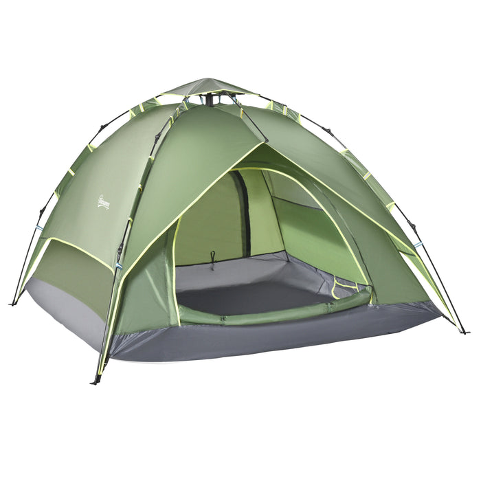 3 Man Camping Tent Automatic Pop Up Tent Portable Double Layer For Festival Hiking Family Travel Shelter