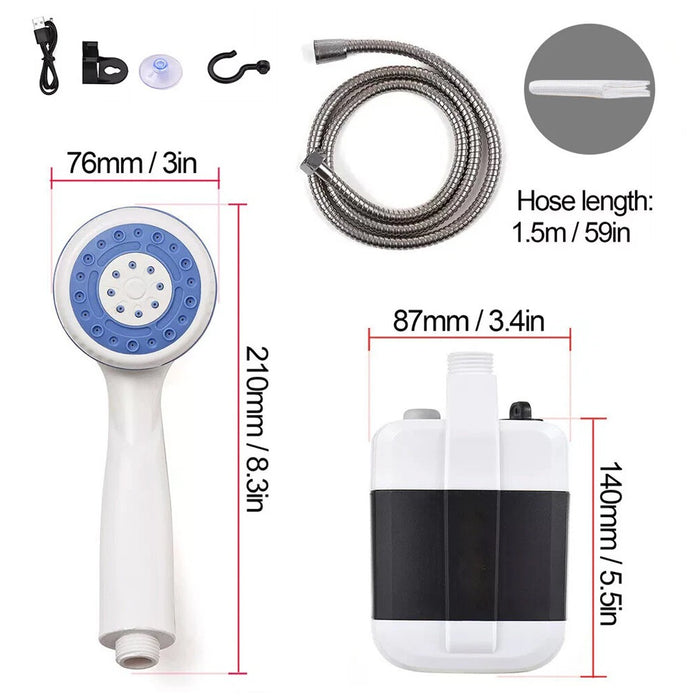 USB Rechargeable Portable Camping Shower – Electric Outdoor Shower Pump for Travel, Garden & Emergency Preparedness