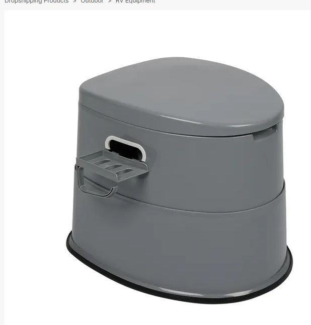 Portable Camping Toilet with Non-Slip Mat – Compact Emergency Toilet for Travel, Car & Outdoor Preparedness (Grey)
