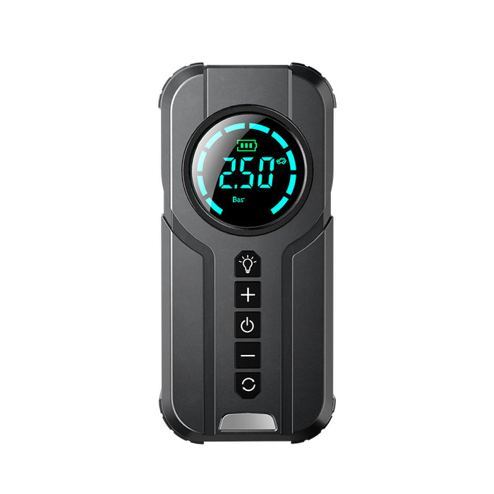 Portable Wireless Tire Inflator: 150PSI Cordless Air Compressor with Digital Pressure Gauge & LED Emergency Light