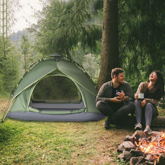 3 Man Camping Tent Automatic Pop Up Tent Portable Double Layer For Festival Hiking Family Travel Shelter
