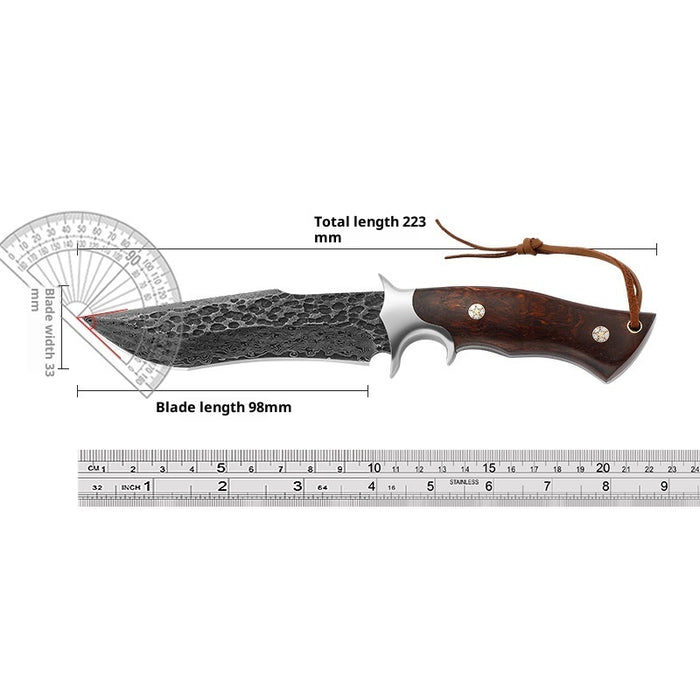 Damascus VG10 Steel Field Survival Knife – Tactical Outdoor Cutter with Holster for Camping, Hiking & Preparedness